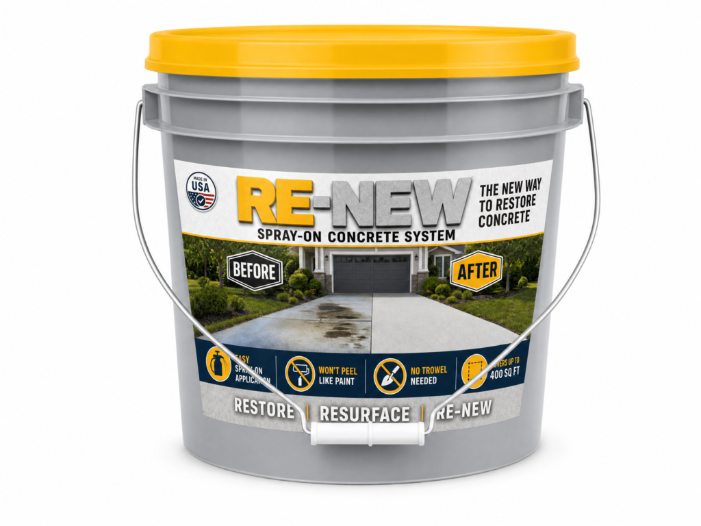 Re-New Concrete Re-Surfacer 400 sq ft DIY concrete restoration kit
