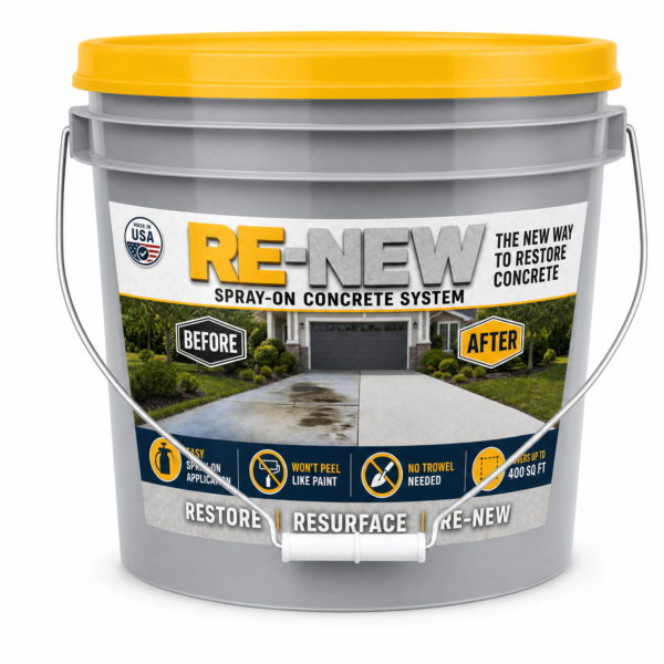Re-New Concrete Re-Surfacer 400 sq ft DIY concrete restoration kit